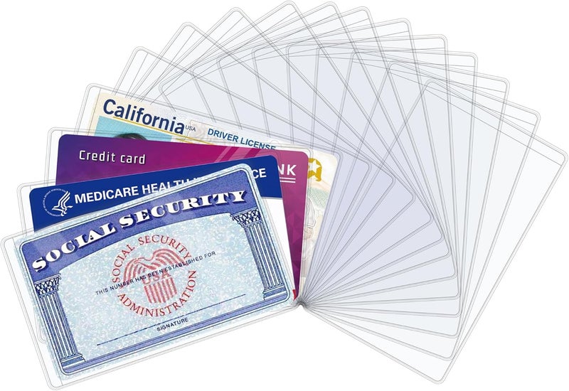 Ramota 16 PCS Social Security Card Protector Sleeves,31 Mil Soft Clean Waterproof SSN/New Medicare/Credit Card Holder, Soft ID/Debit/Credit Card Covers - Image 1